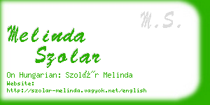 melinda szolar business card